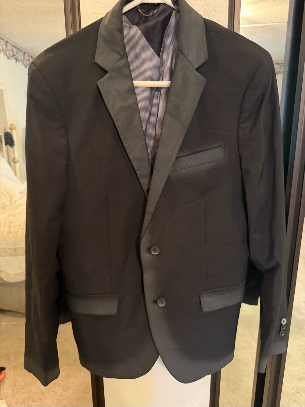 Diesel Black Satin-Trim Two-Button Blazer